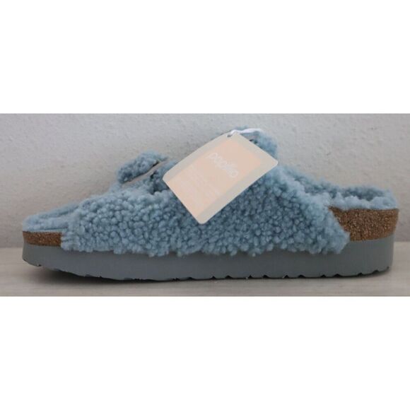 Papillio Birkenstock WMN Sz 39/US 8 Blue Arizona Big Buckle Shearling Sandal - Picture 5 of 11